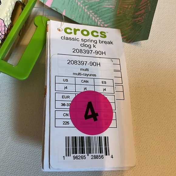 Crocs classic spring break clog Pool party beach palm flamingo shell big kids J4 - Picture 6 of 13